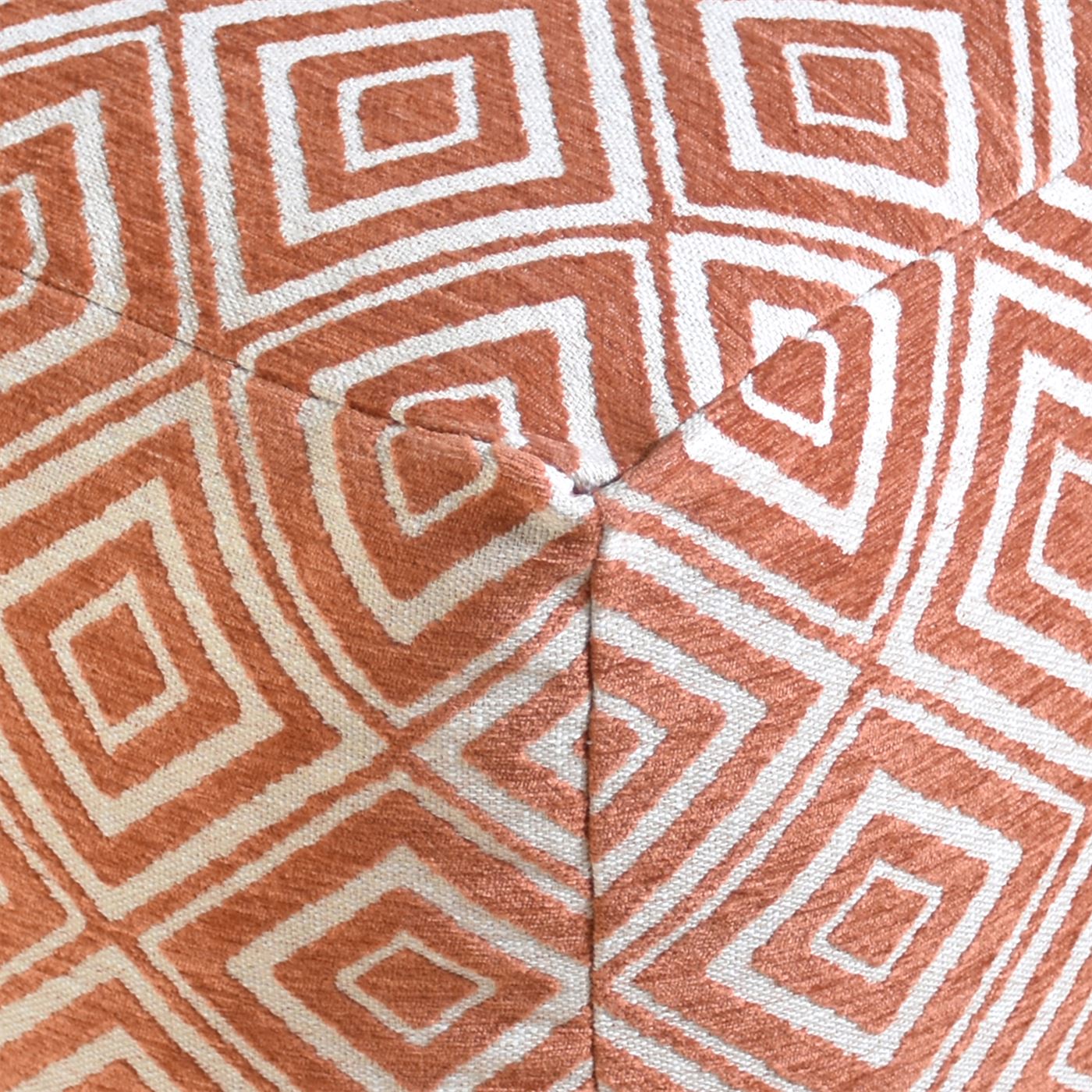 Dauria Pouf, Cotton, Acrylic, Polyester, Terra, Jaquard Durry, Flat Weave