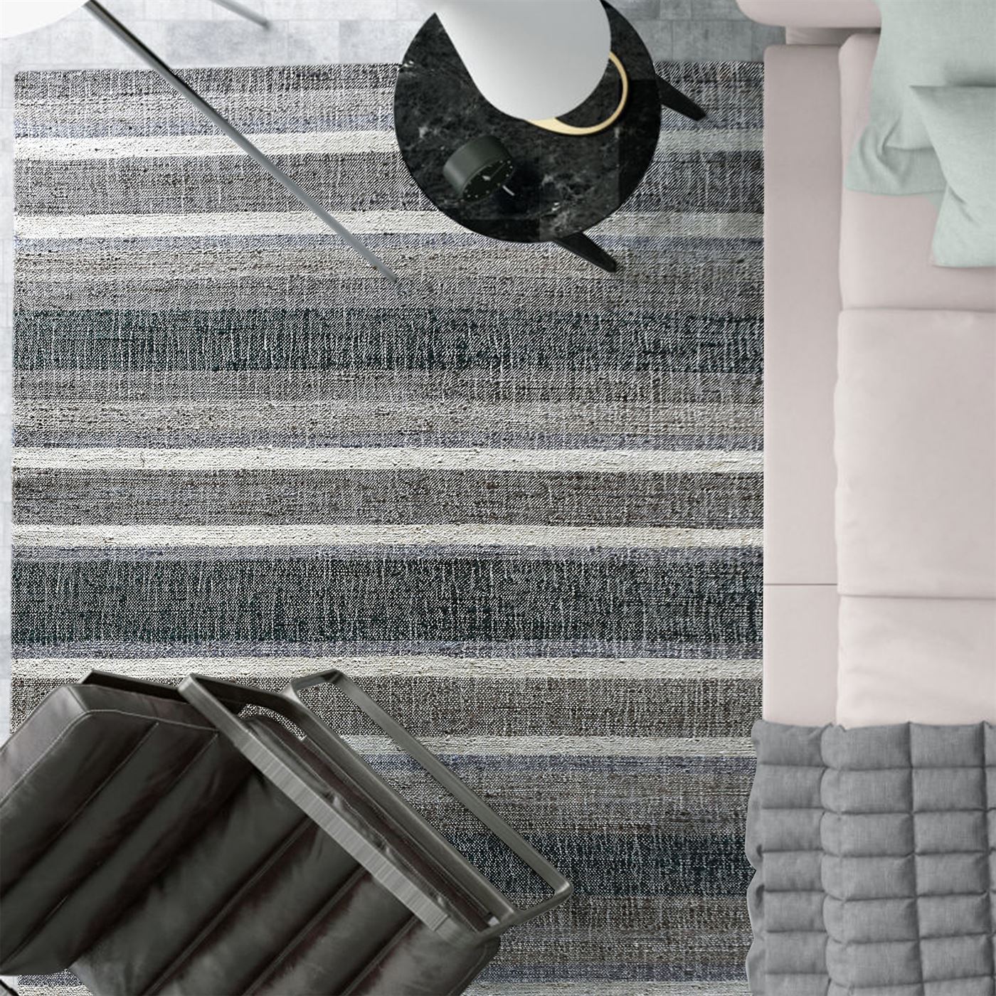 Area Rug, Bedroom Rug, Living Room Rug, Living Area Rug, Indian Rug, Office Carpet, Office Rug, Shop Rug Online, Hemp, Natural White, Grey, Charcoal, Punja, Flat Weave, stripes