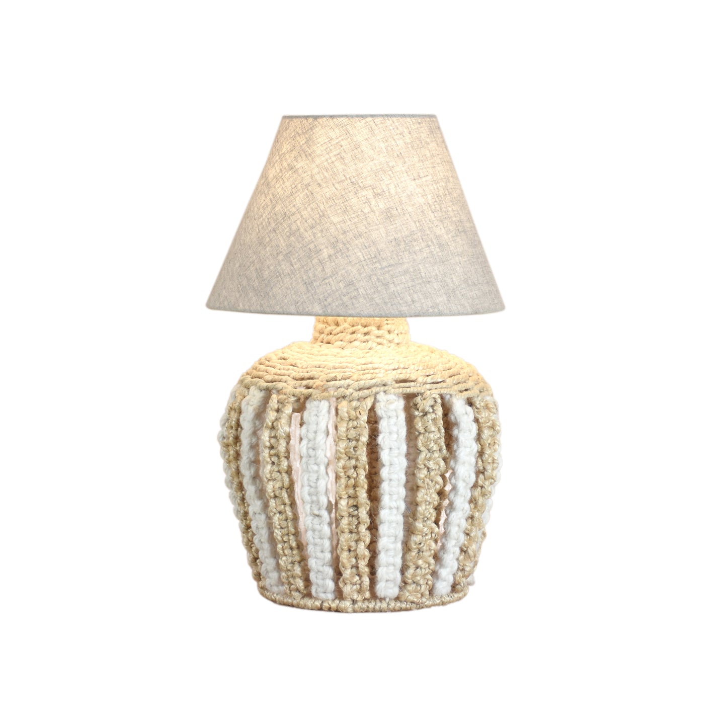 DOMUS TABLE LAMP - IVORY/NATURAL - HAND MADE - JUTE/WOOL