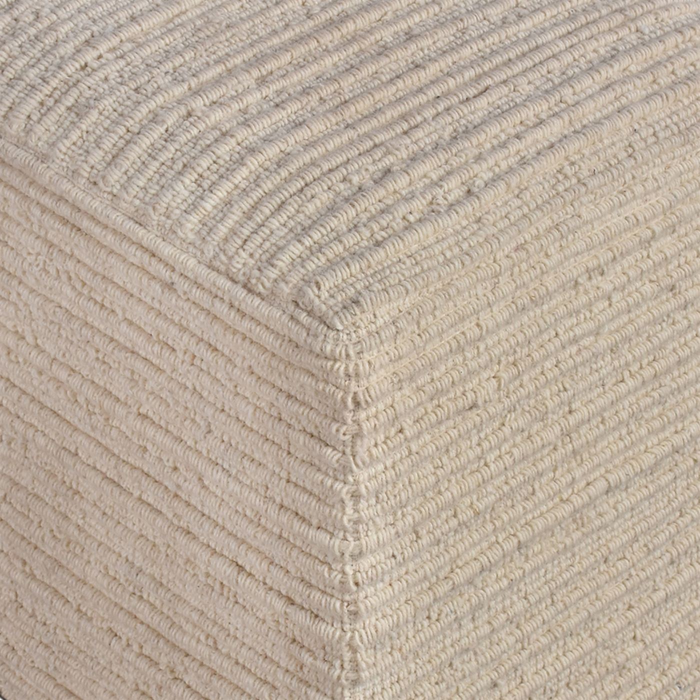 Duben Stool, Wool, Natural White, Hand woven, Flat Weave