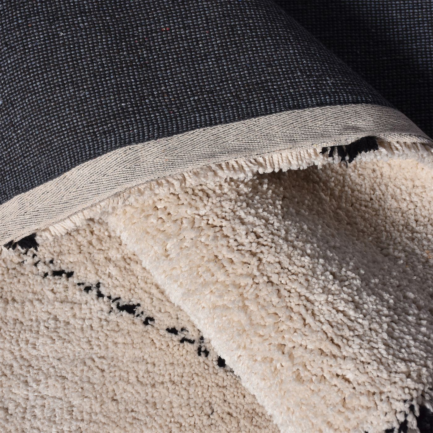 Area Rug, Bedroom Rug, Living Room Rug, Living Area Rug, Indian Rug, Office Carpet, Office Rug, Shop Rug Online, Polyester Micro Fiber, Natural White, Charcoal, Bm Fn, All Cut - Dundas, geometric