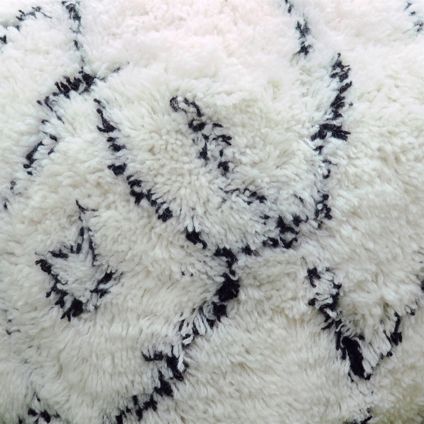 Ebson Pouf, Nz Wool, Natural White, Charcoal