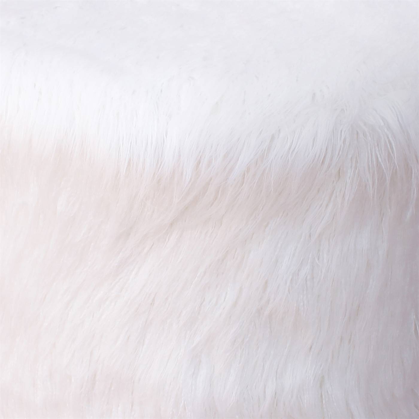 Elbe Round Stool, 45x45x50 cm, Natural White, Sheep Hide, Hand Made, Hm Stitching, Flat Weave