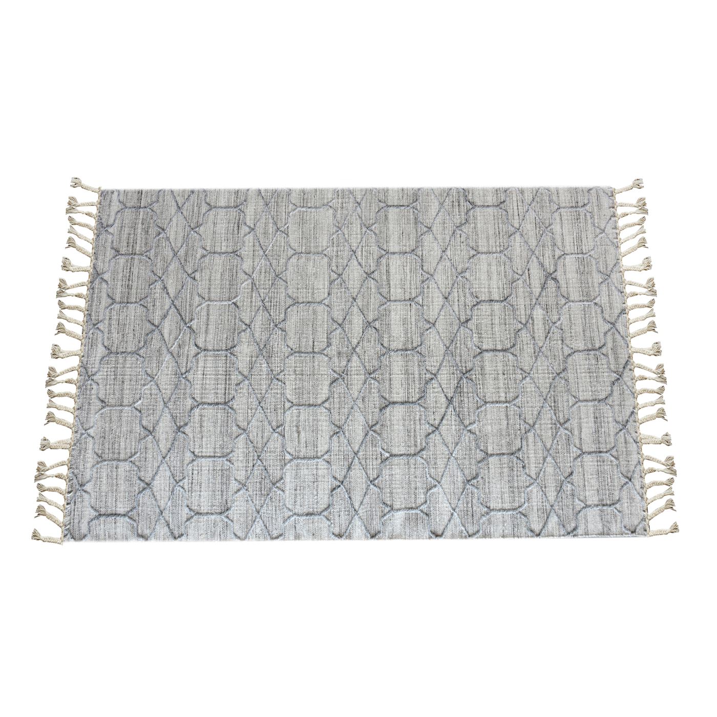 Area Rug, Bedroom Rug, Living Room Rug, Living Area Rug, Indian Rug, Office Carpet, Office Rug, Shop Rug Online, Wool, Viscose, Natural, Grey, Pitloom, Flat Weave, Geometrical