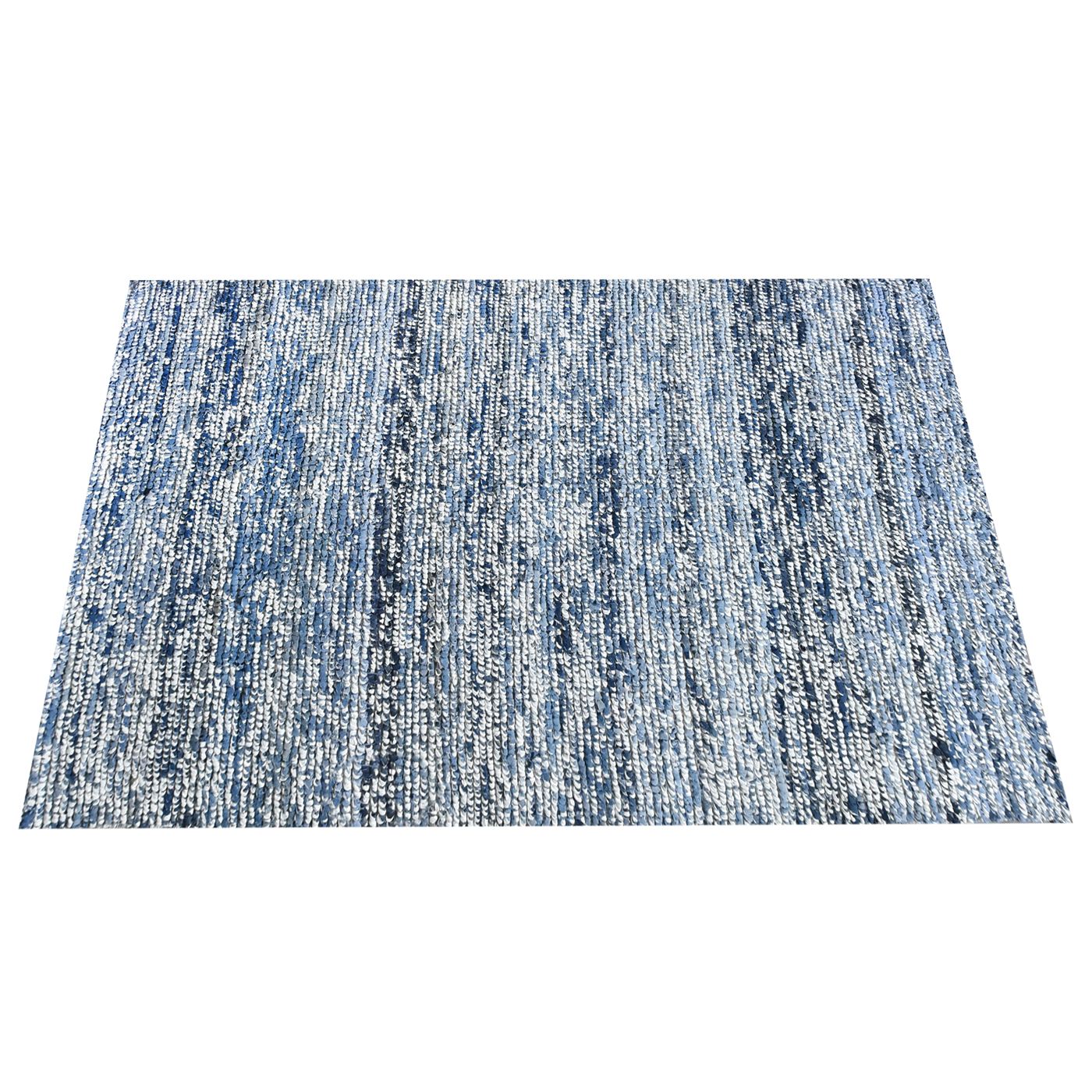 Area Rug, Bedroom Rug, Living Room Rug, Living Area Rug, Indian Rug, Office Carpet, Office Rug, Shop Rug Online, Denim, Cotton, Blue, Natural White, Pitloom, All Loop, stripe 