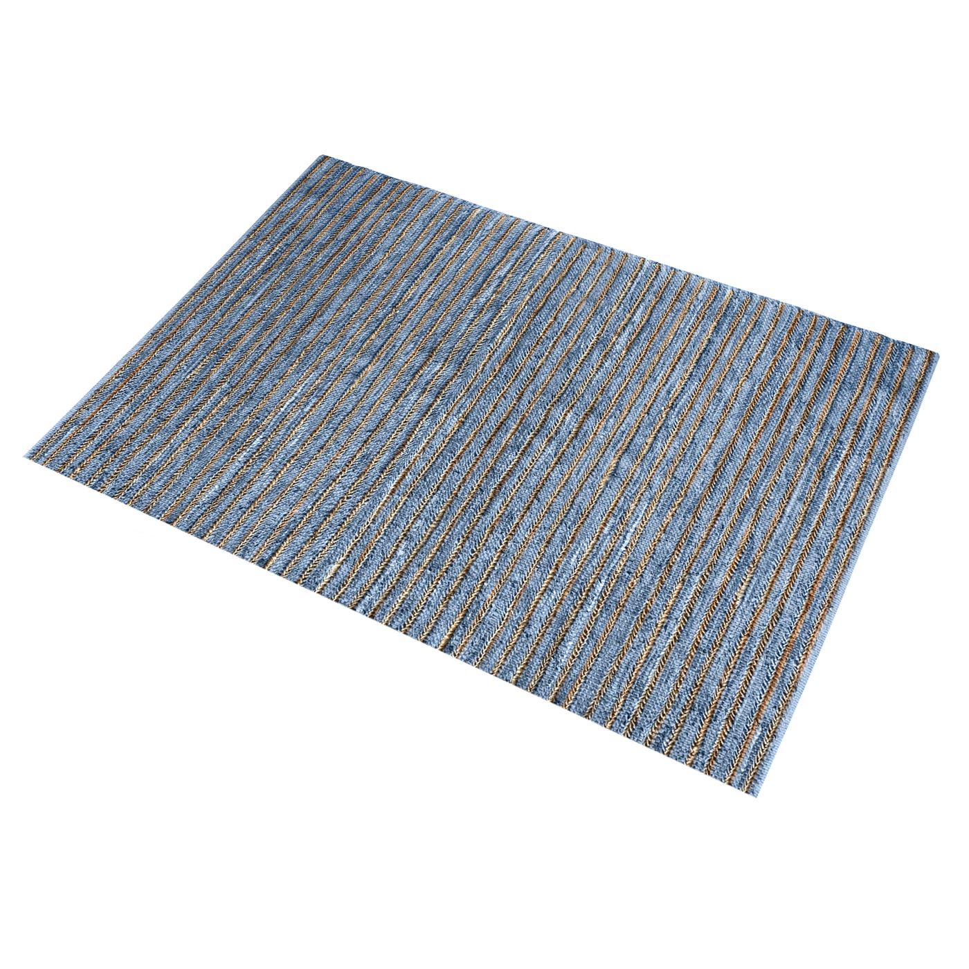 Area Rug, Bedroom Rug, Living Room Rug, Living Area Rug, Indian Rug, Office Carpet, Office Rug, Shop Rug Online, Hemp, Leather, Dark Grey, Pitloom, Flat Weave, Stripes