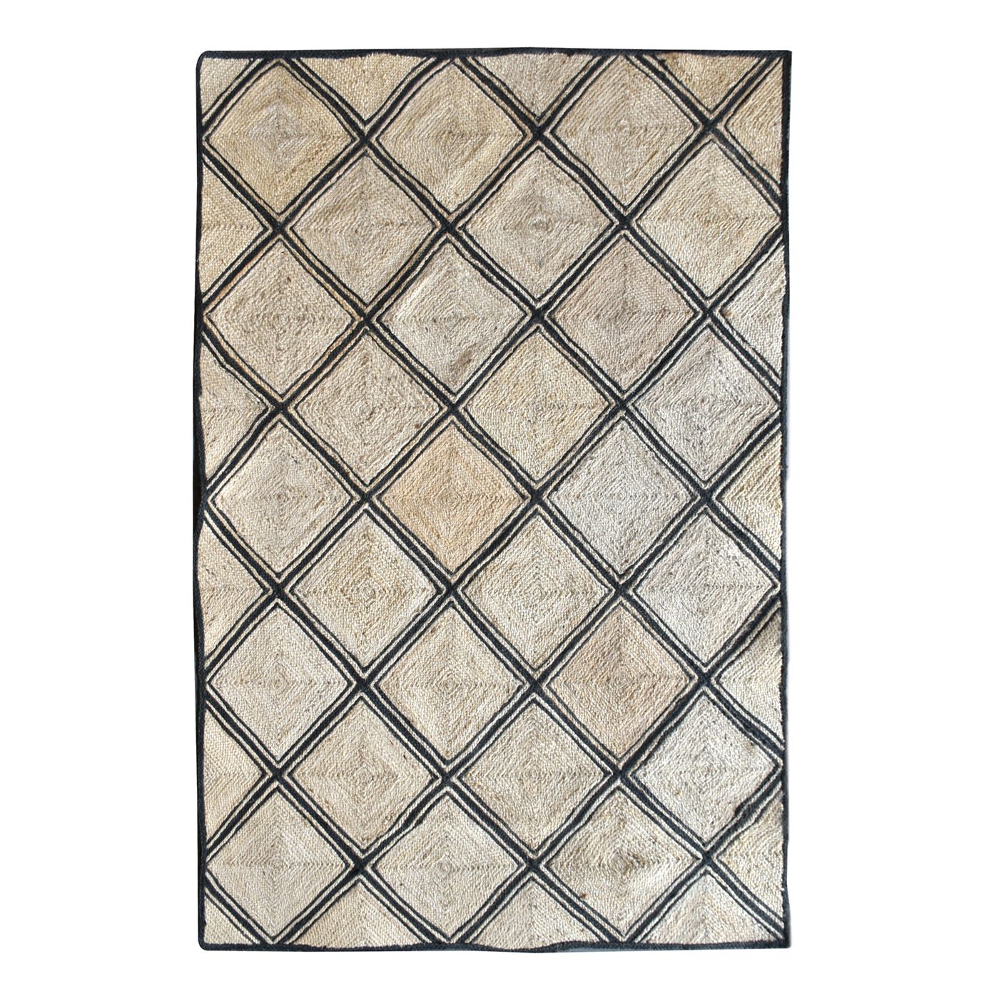 Area Rug, Bedroom Rug, Living Room Rug, Living Area Rug, Indian Rug, Office Carpet, Office Rug, Shop Rug Online, Hemp, Natural, Charcoal, Hm Stitching, Flat Weave, Geometrical