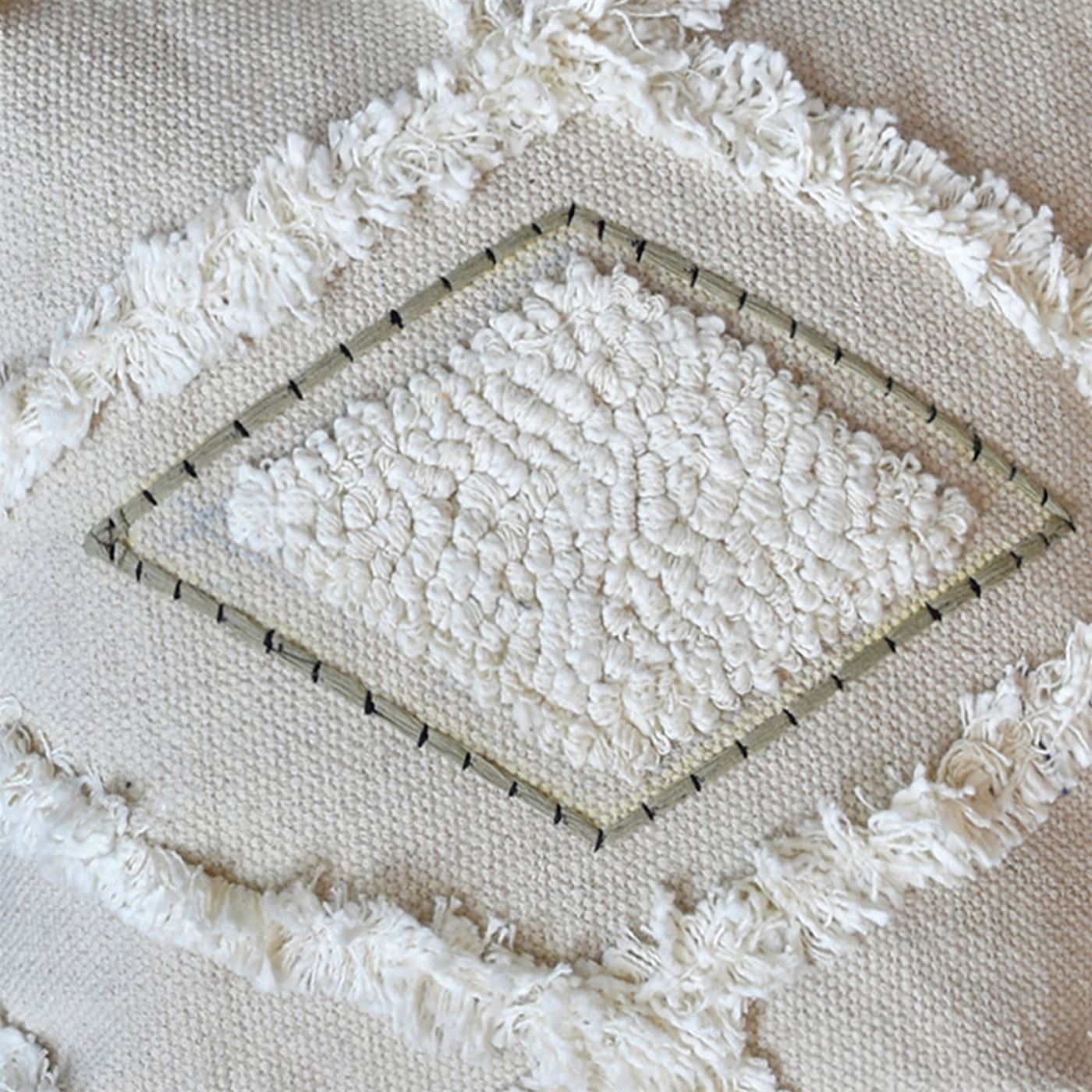 Ferug Pillow, Cotton, Moon, Hm Stitching / Flat Weave