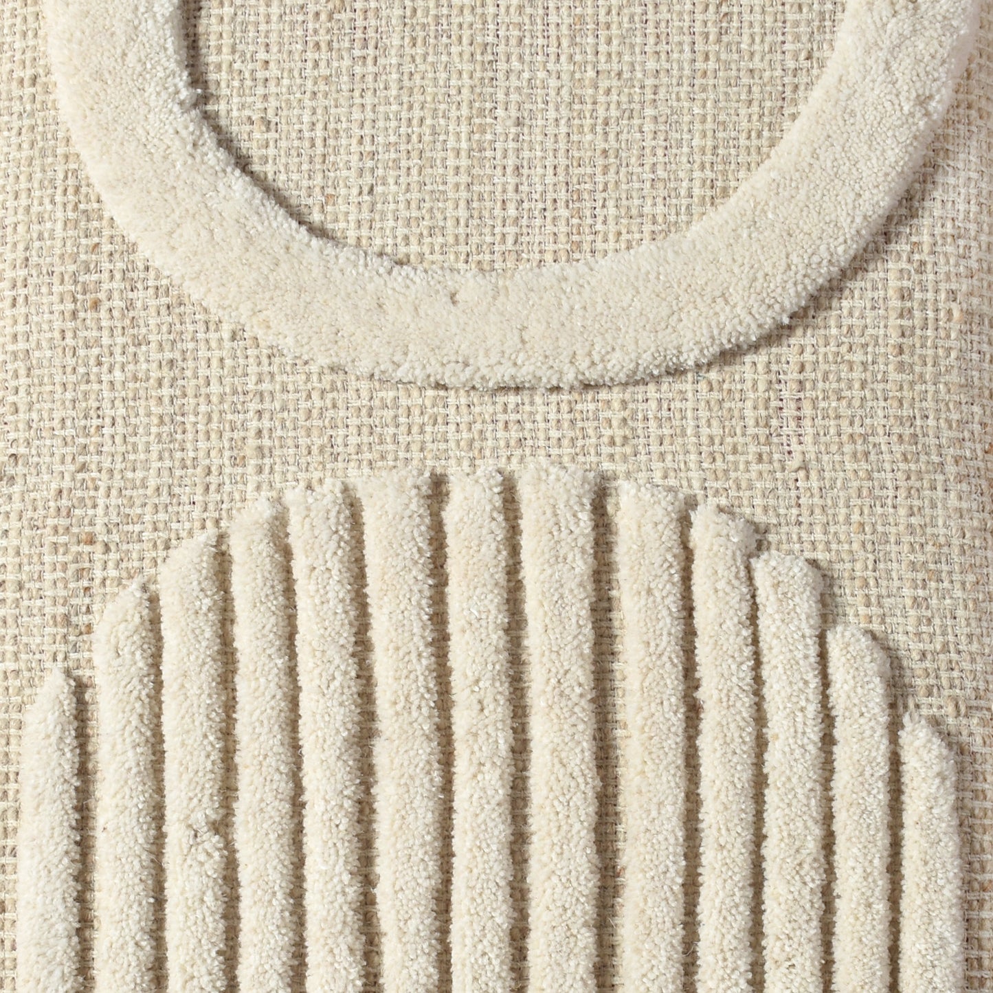 FLOORAN WALL ART AND FENIXIN WALL ART - BEIGE/IVORY- HAND WOVEN / OVER TUFTED - WOOL & MDF