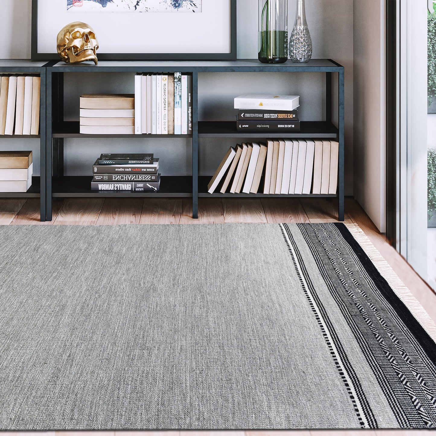 GAJAH RUG - GREY/ CHARCOAL - WOOL