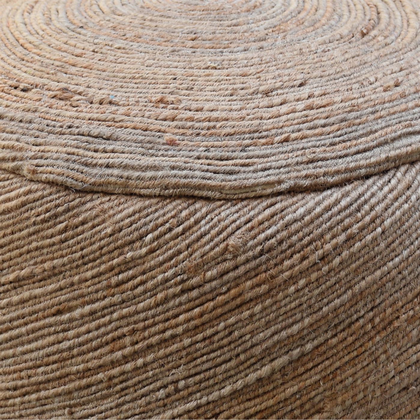 Garnet Pouf, Hemp, Natural, Hm Stitching, Flat Weave