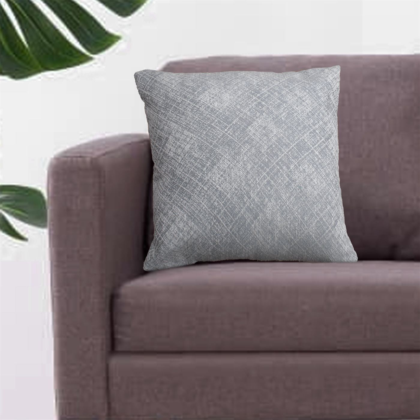 Gradesh Cushion, Blended Fabric, Grey, Natural White, Machine Made, Flat Weave