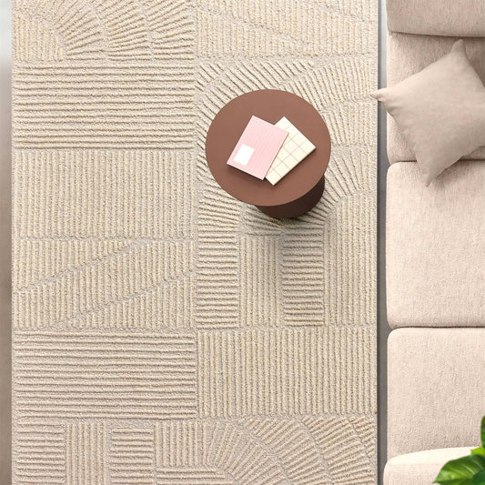 Area Rug, Bedroom Rug, Living Room Rug, Living Area Rug, Indian Rug, Office Carpet, Office Rug, Shop Rug Online, Natural White, Wool, Hand Woven, Over Tufted, Handwoven, All Loop, Texture