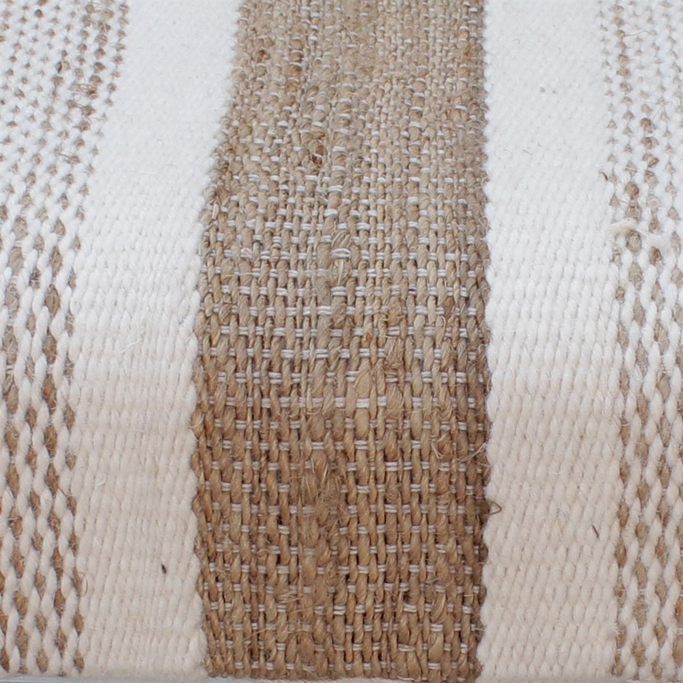 Gstrow-Ii Bench, Jute, Wool, Polyester, Natural, Natural White, Pitloom, Flat Weave