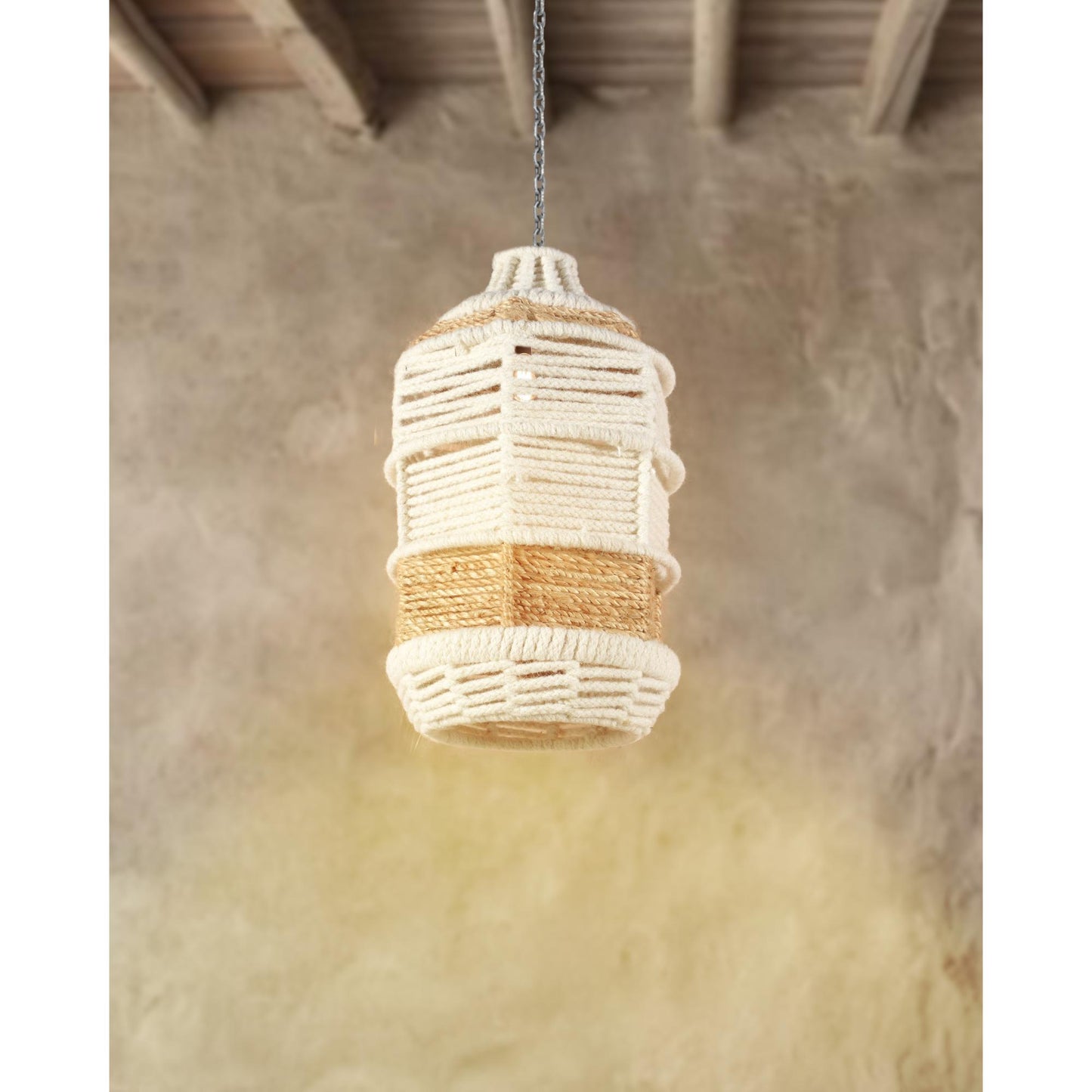 GUARIBA II LAMP - IVORY/NATURAL - HAND MADE - JUTE/WOOL