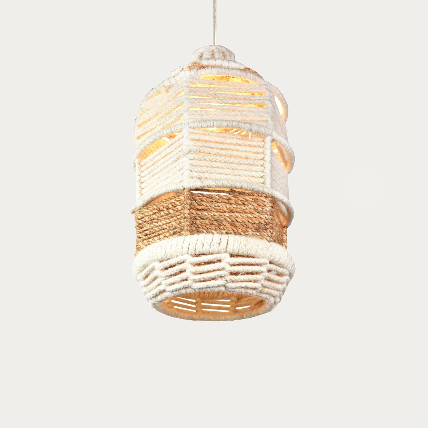 GUARIBA II LAMP - IVORY/NATURAL - HAND MADE - JUTE/WOOL