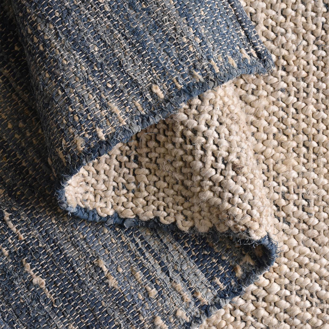 Area Rug, Bedroom Rug, Living Room Rug, Living Area Rug, Indian Rug, Office Carpet, Office Rug, Shop Rug Online, Natural White, Blue , Jute, Denim , Punja Kelim , Punja, All Loop, Intricate