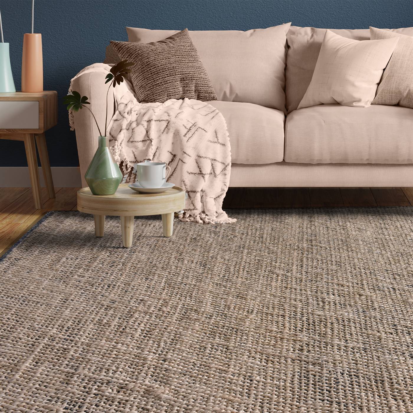 Area Rug, Bedroom Rug, Living Room Rug, Living Area Rug, Indian Rug, Office Carpet, Office Rug, Shop Rug Online, Natural White, Blue , Jute, Denim , Punja Kelim , Punja, All Loop, Intricate