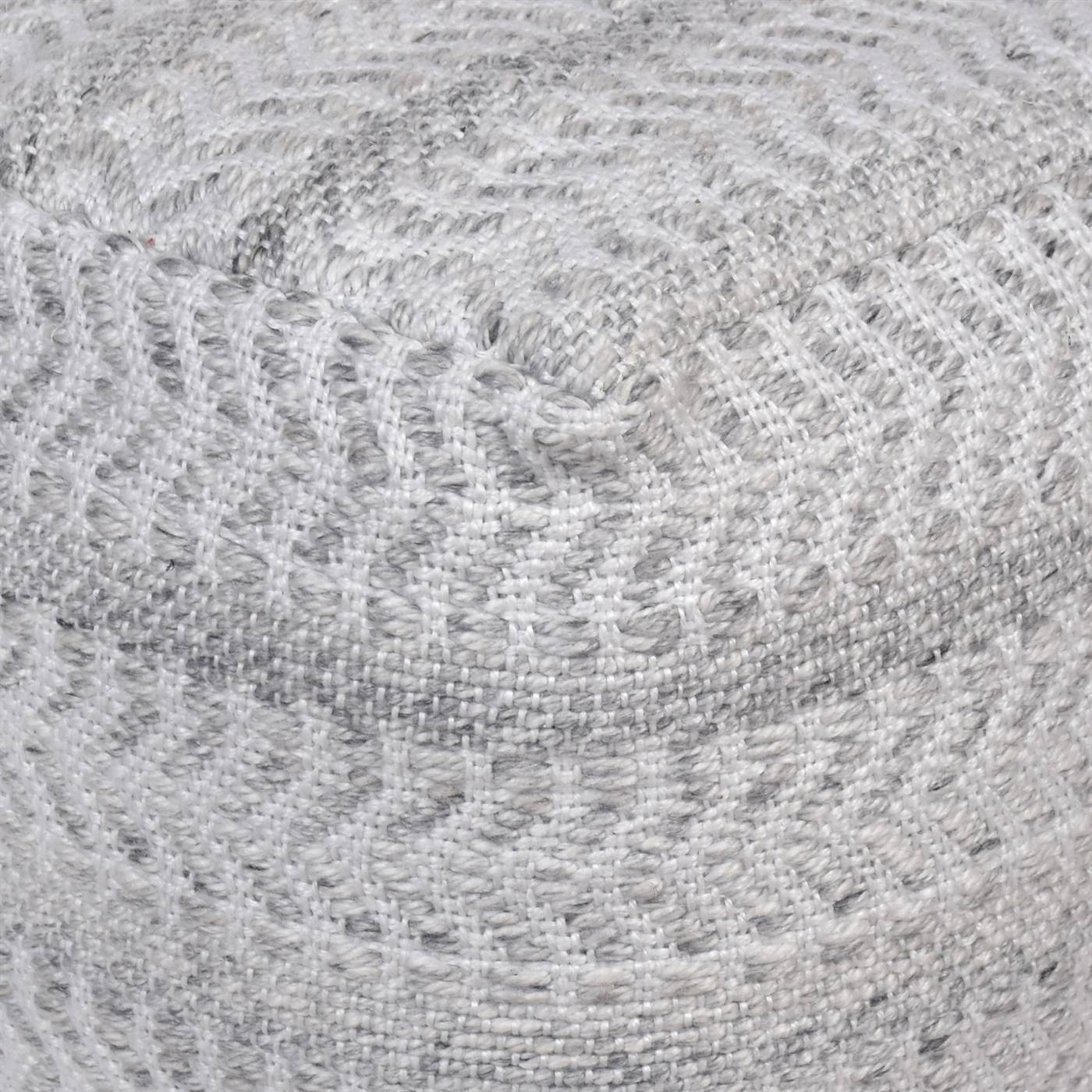 Haydens Pouf, 40x40x40 cm, Light Grey, PET, Hand Woven, Pitloom, Flat Weave