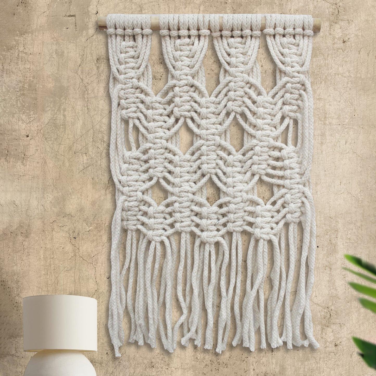 HOYETT WALL HANGING - IVORY - HAND KNITTED - WOOL