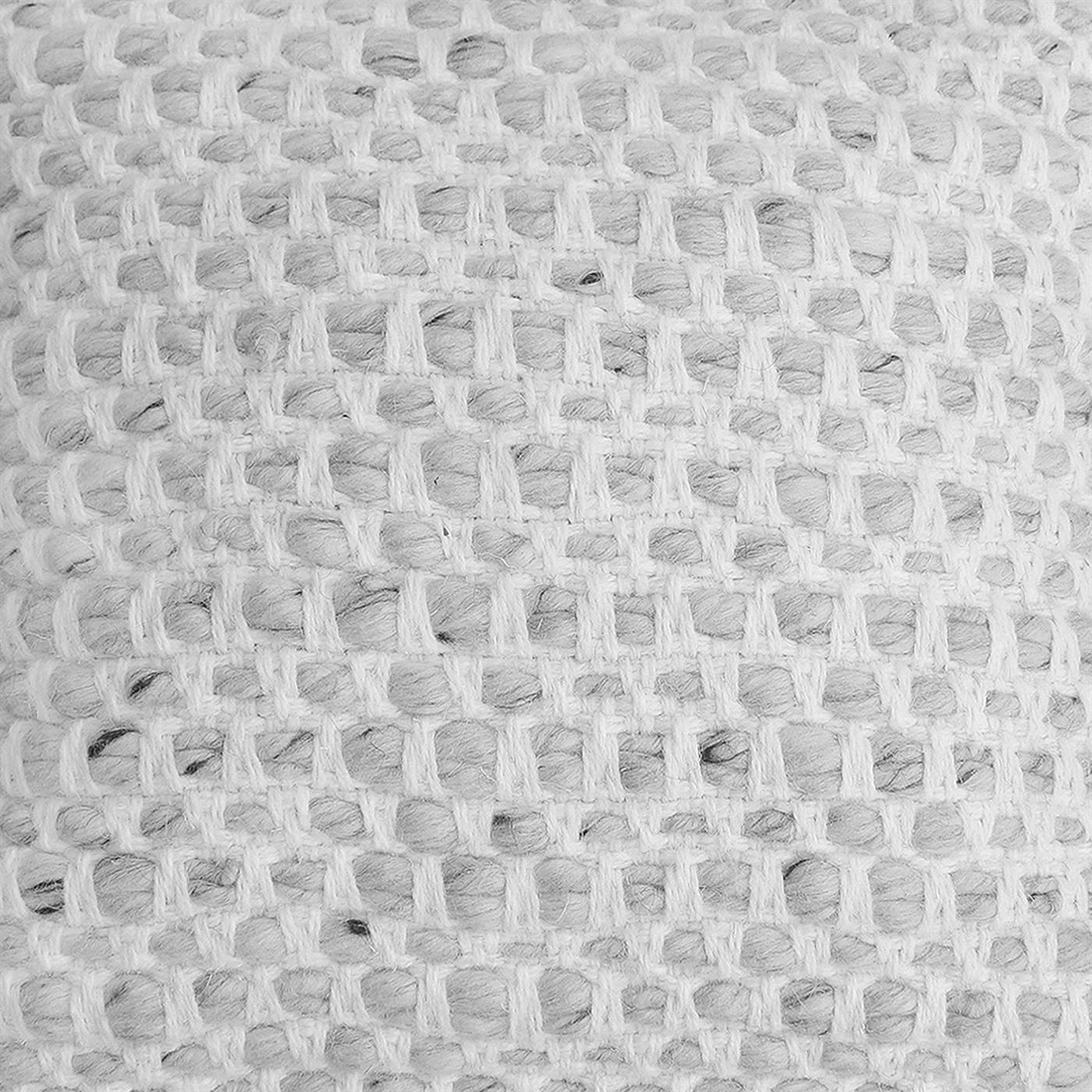 Iriona Cushion, 45x45 cm, Natural White, Grey, Wool, Hand Woven, Pitloom, Flat Weave