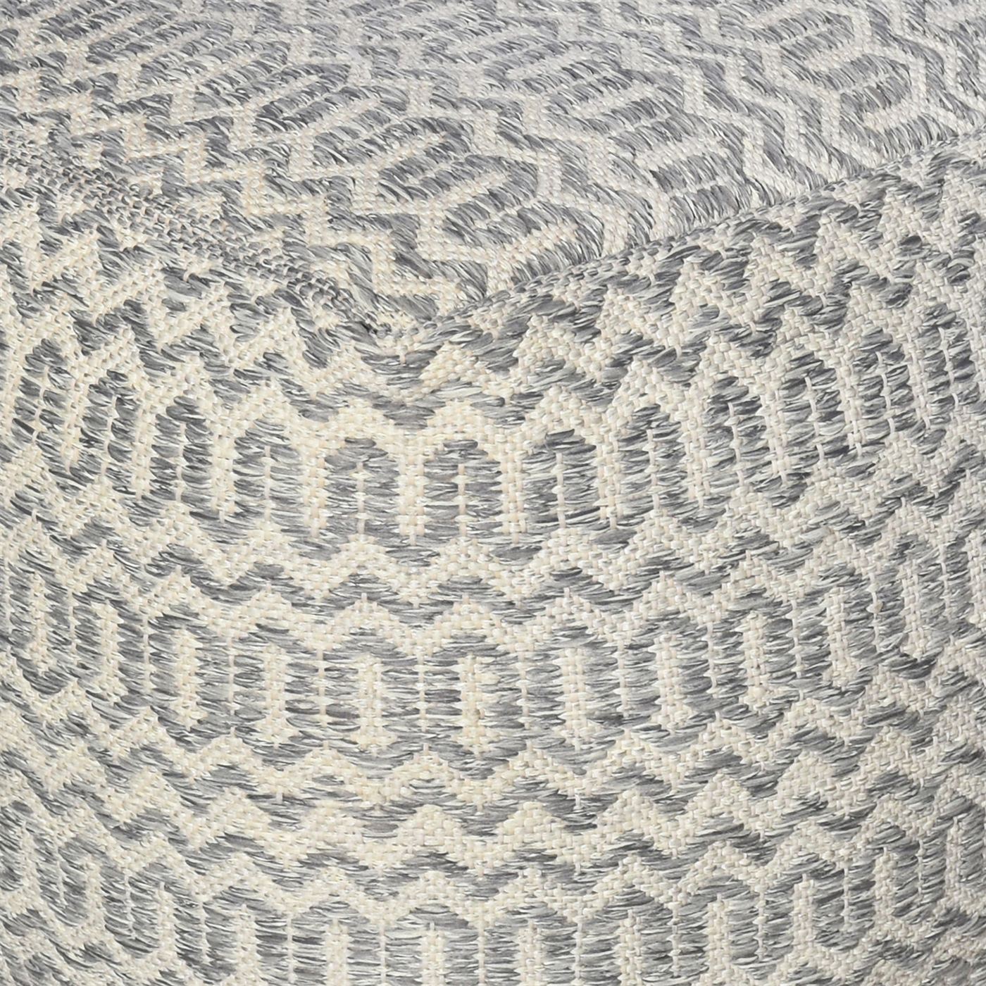Iskar Pouf, Polypropylene, Natural White, Grey, Pitloom, Flat Weave