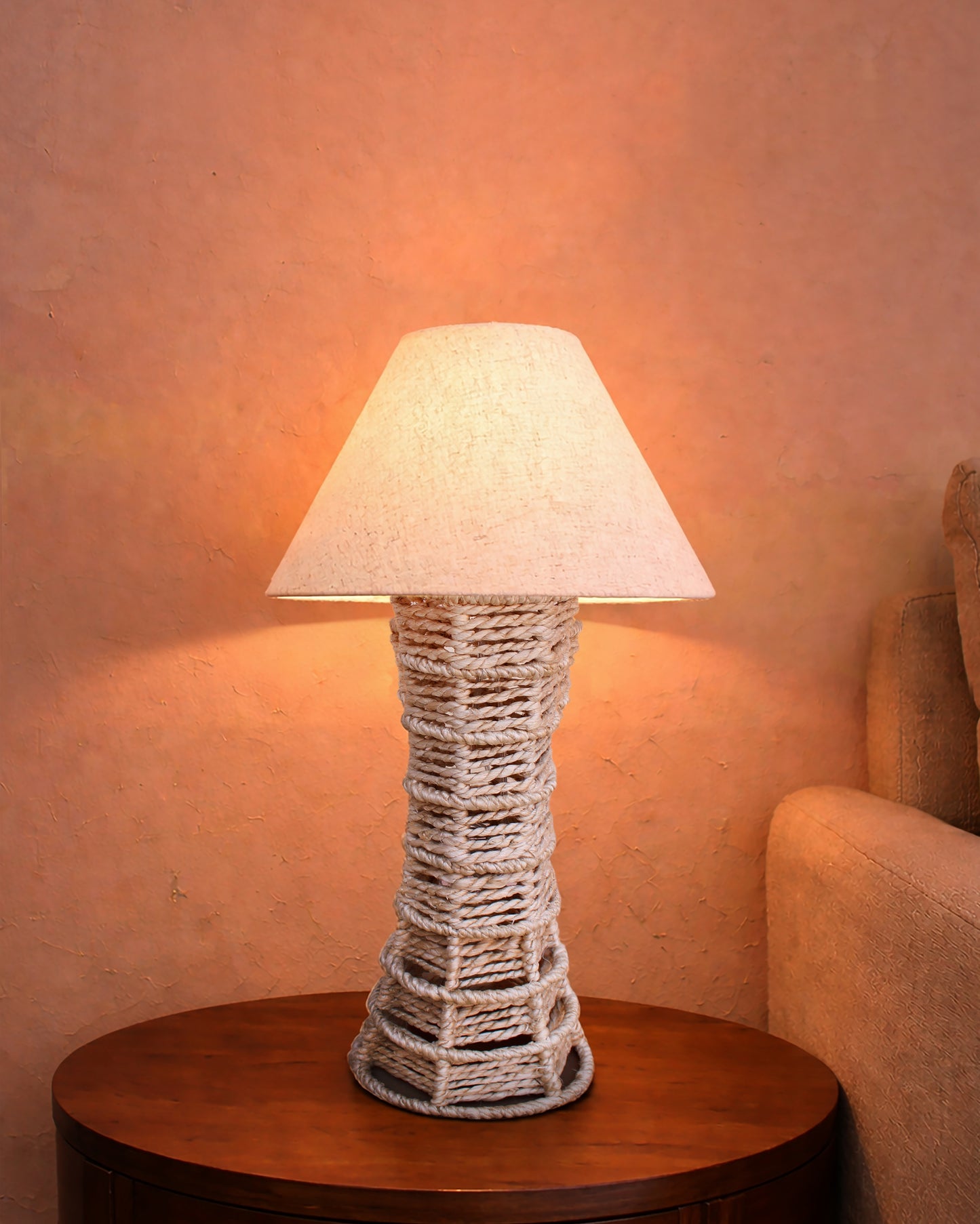 ISHVIK TABLE LAMP - BEIGE - HAND MADE - JUTE