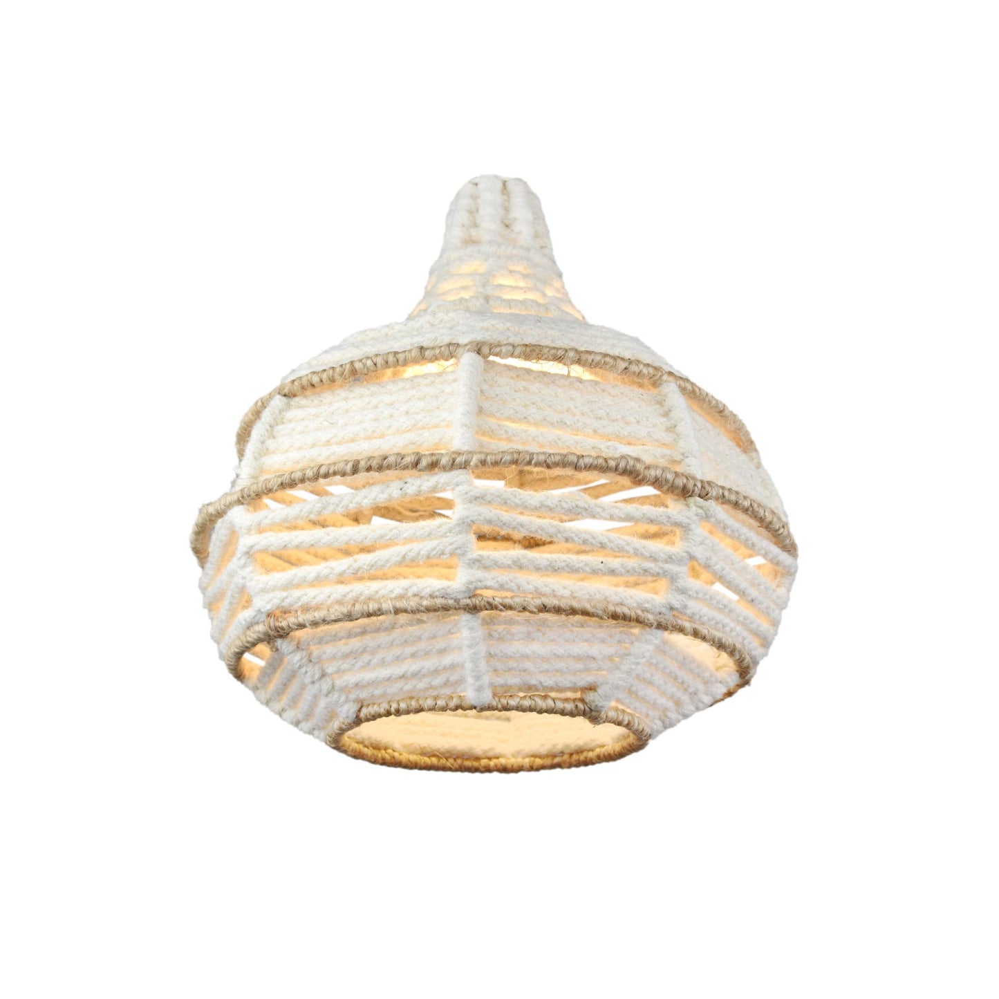JUNQUEIR LAMP - IVORY/NATURAL - HAND MADE - WOOL + JUTE