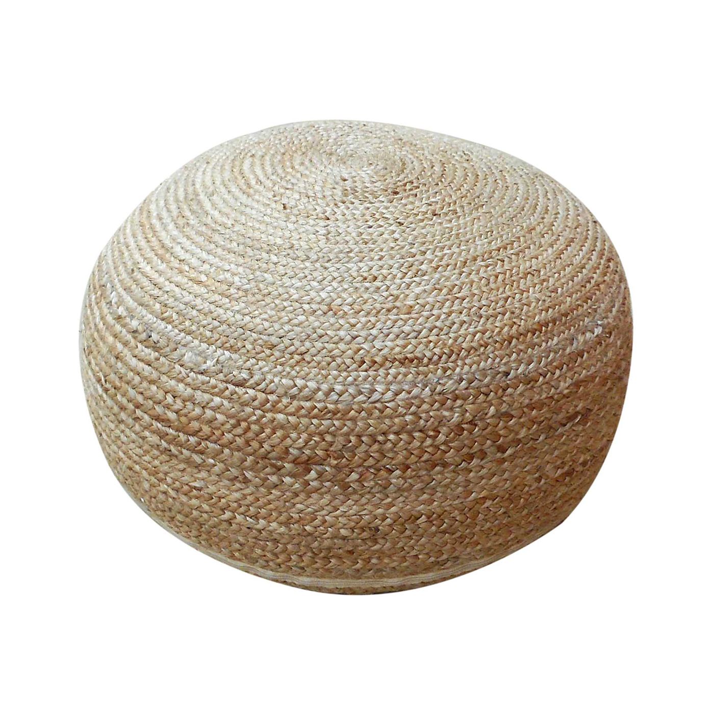 Jute Pouf, Jute, Natural, HM STITCHING / FLAT WEAVE