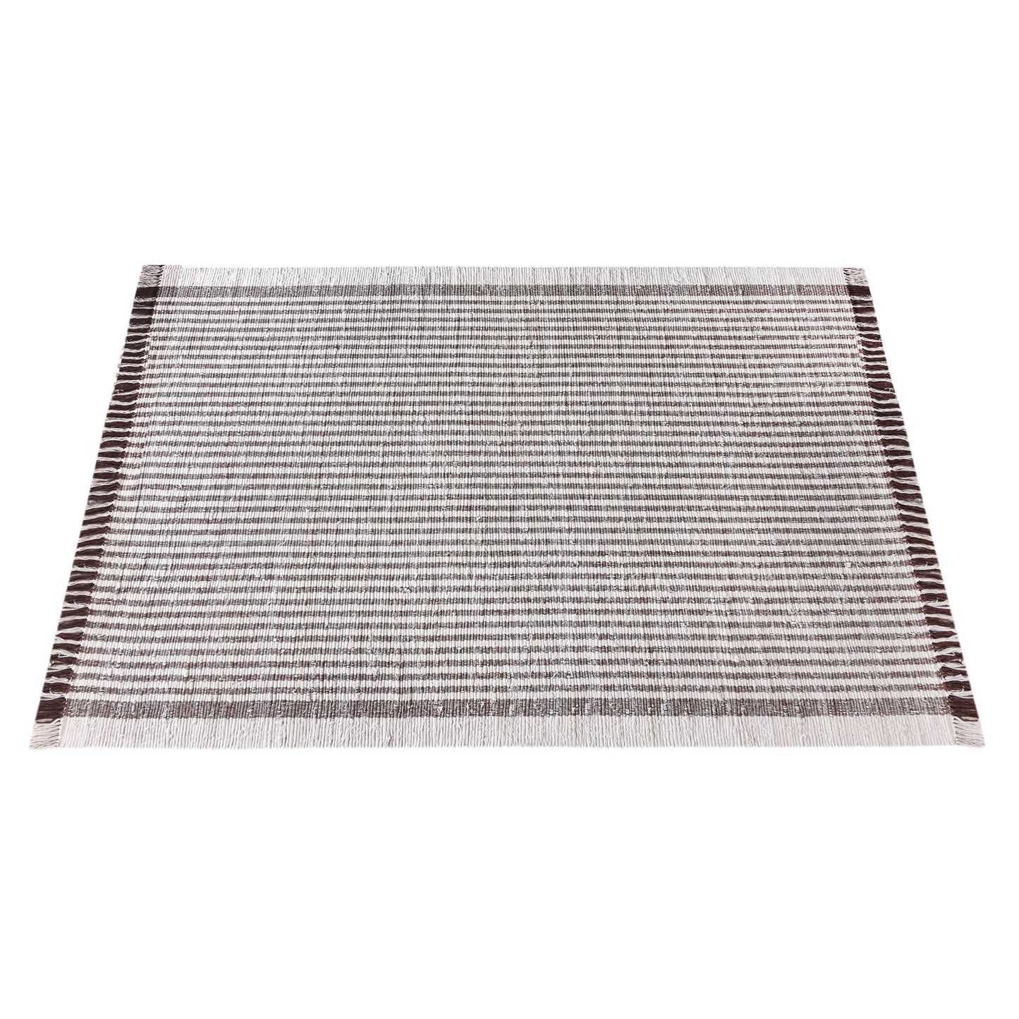 KAMEEL RUG - IVORY/BROWN - HAND WOVEN - COTTON DENIM
