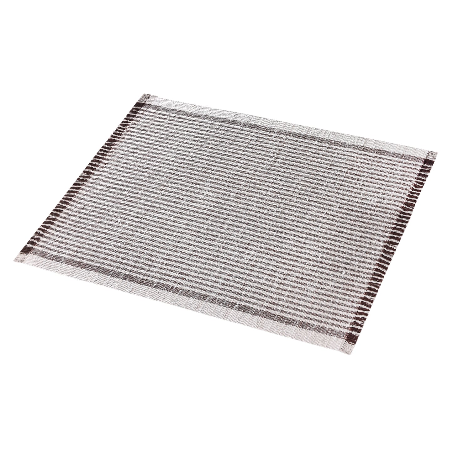 KAMEEL RUG - IVORY/BROWN - HAND WOVEN - COTTON DENIM
