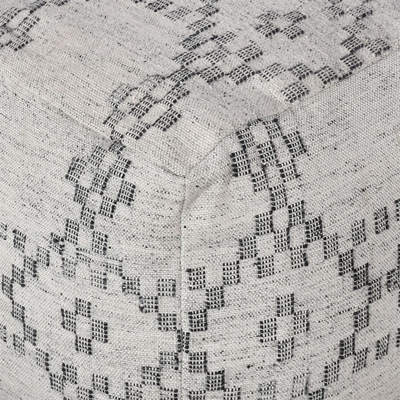 Kamla Pouf, Pet, Grey, Charcoal, Pitloom, Flat Weave