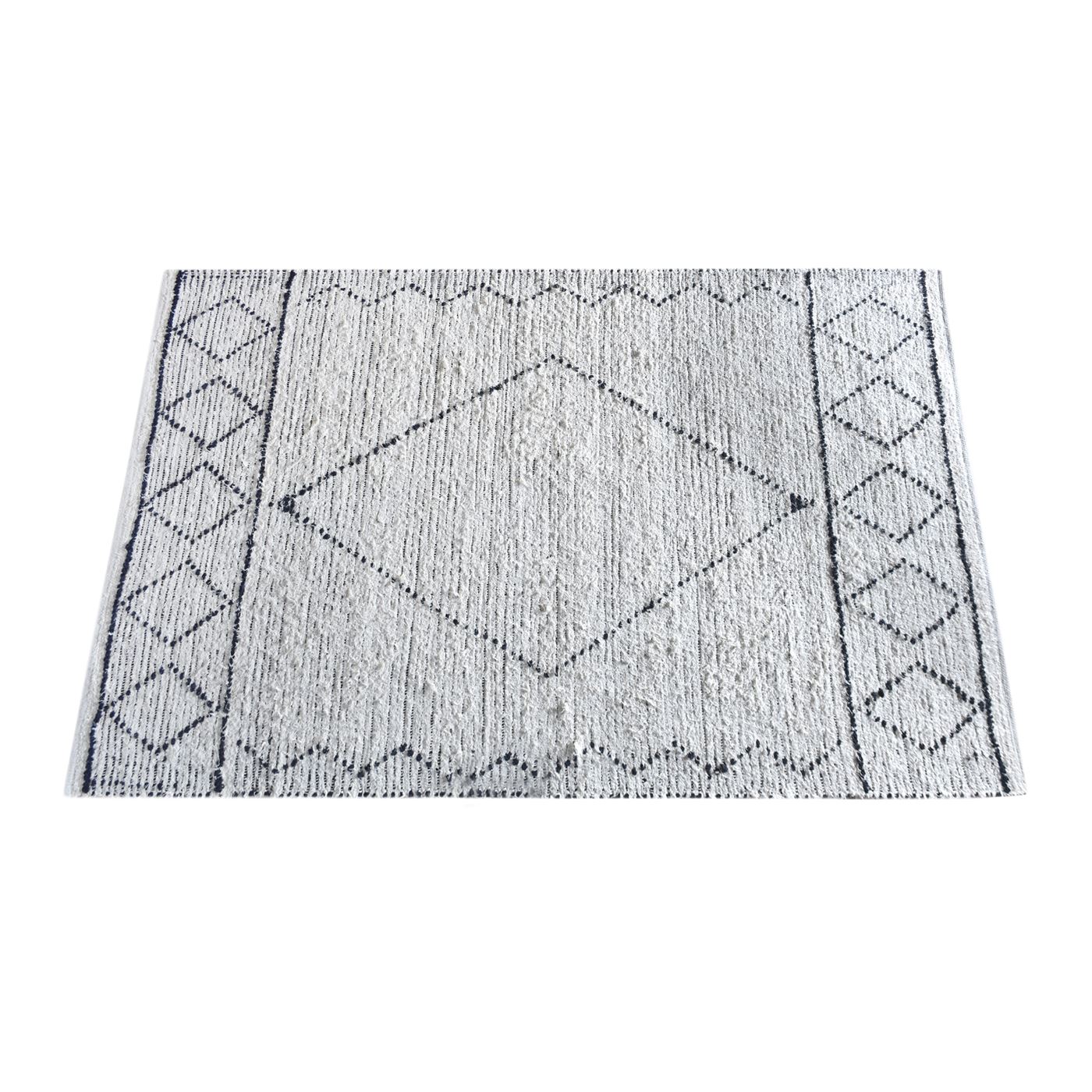 Area Rug, Bedroom Rug, Living Room Rug, Living Area Rug, Indian Rug, Office Carpet, Office Rug, Shop Rug Online, Recycled Cotton, Natural White, Charcoal, Pitloom, All Loop, Geometrical