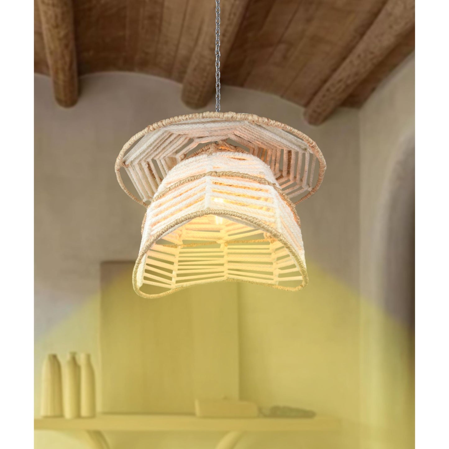 KILBAR LAMP - IVORY/NATURAL - HAND MADE - JUTE/WOOL