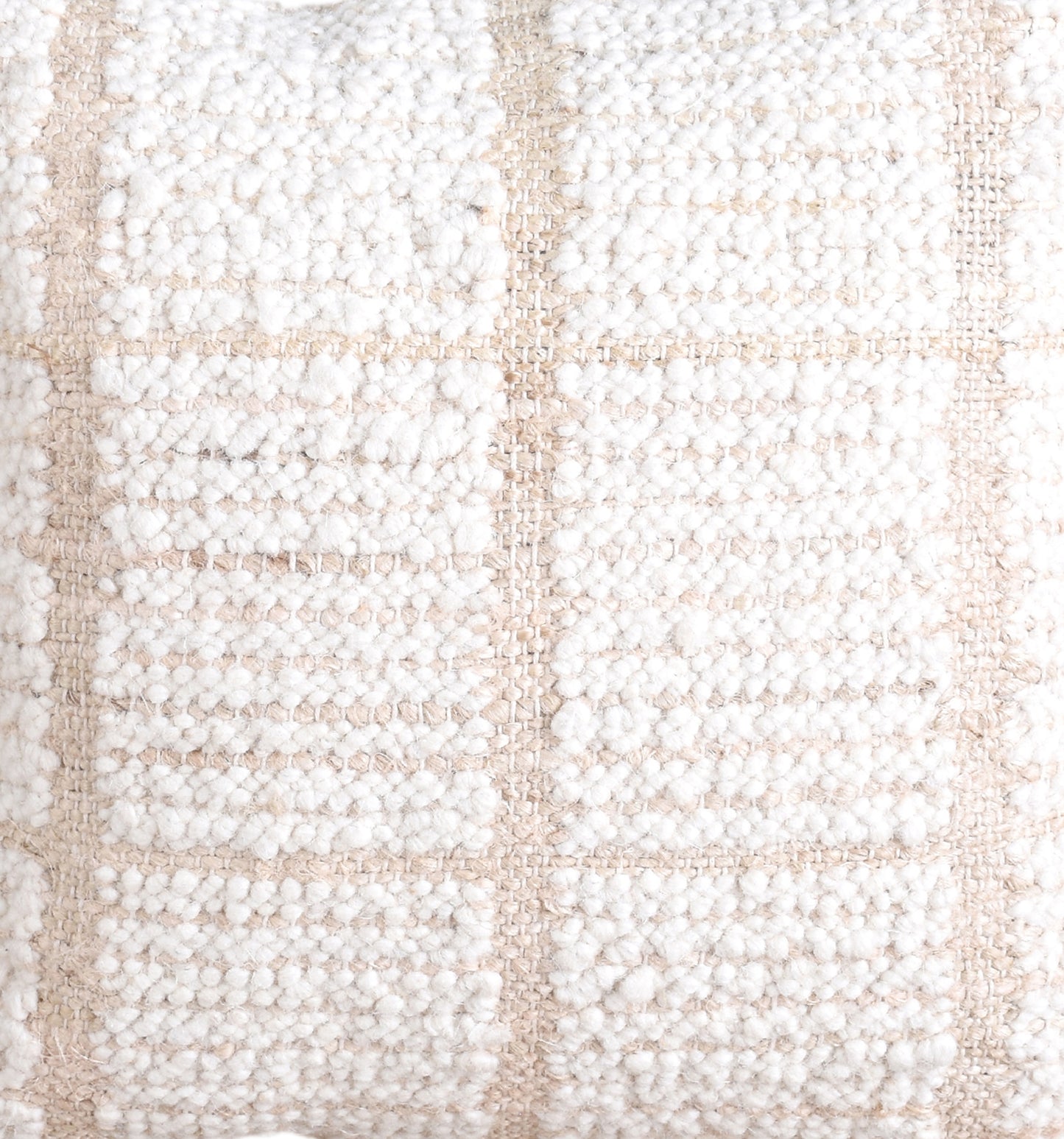 KLIPAN CUSHION - JUTE/WOOL - IVORY/NATURAL - HANDWOVEN