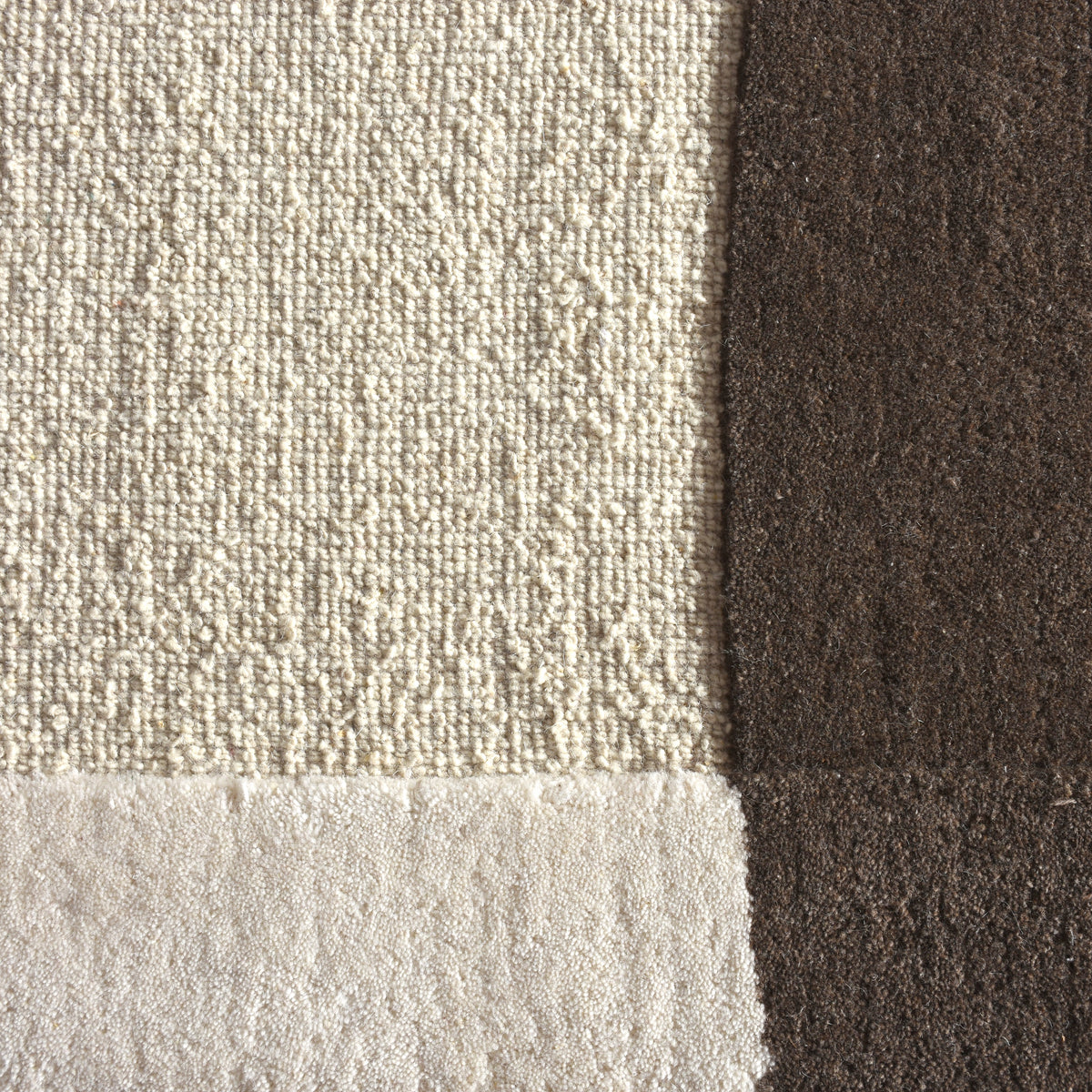 LAAKSO RUG - WOOL - HANDWOVEN/OVERTUFTED - IVORY/BROWN