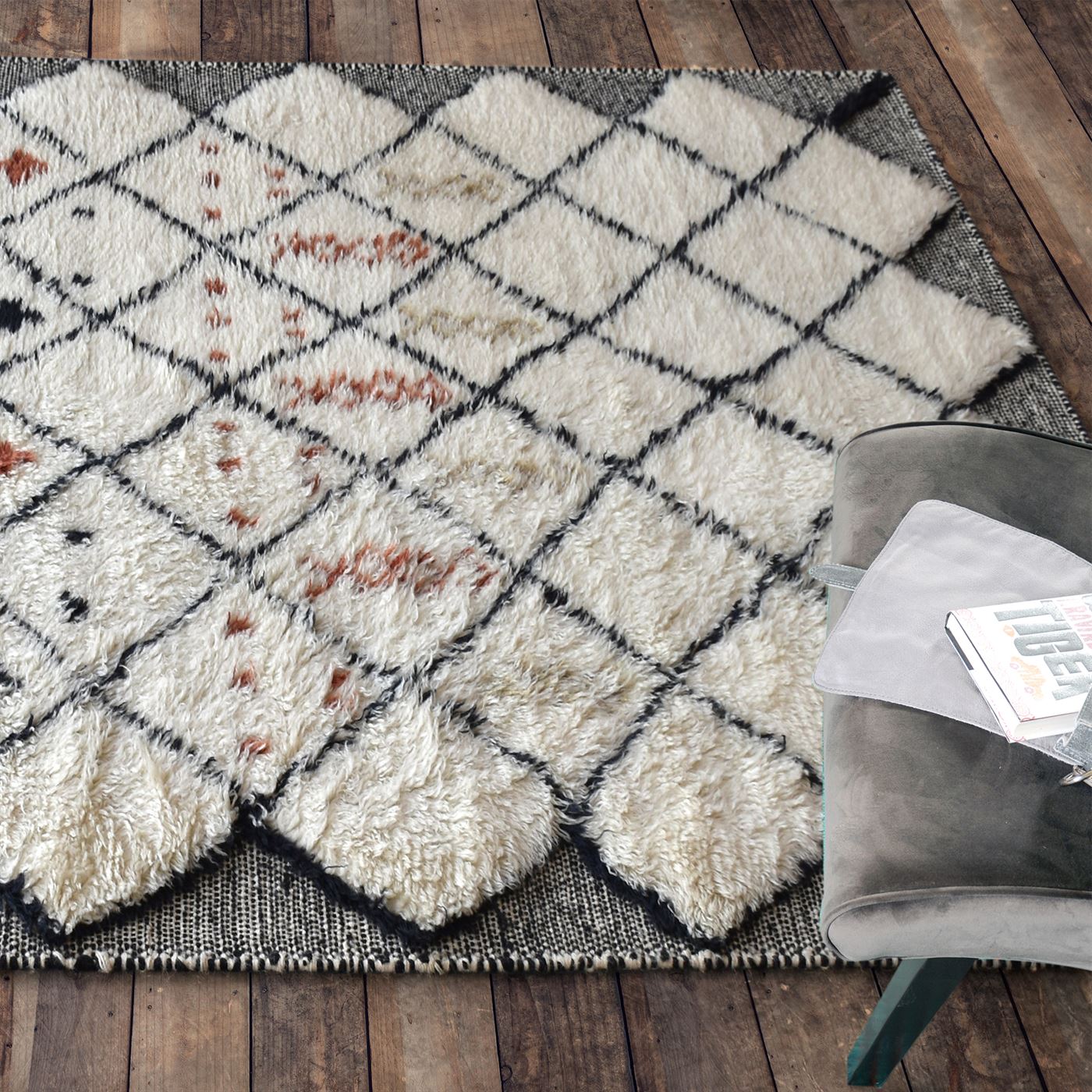 Area Rug, Bedroom Rug, Living Room Rug, Living Area Rug, Indian Rug, Office Carpet, Office Rug, Shop Rug Online, Nz Wool, Natural White, Charcoal, Jaquard Durry, Flat Weave, Moroccan