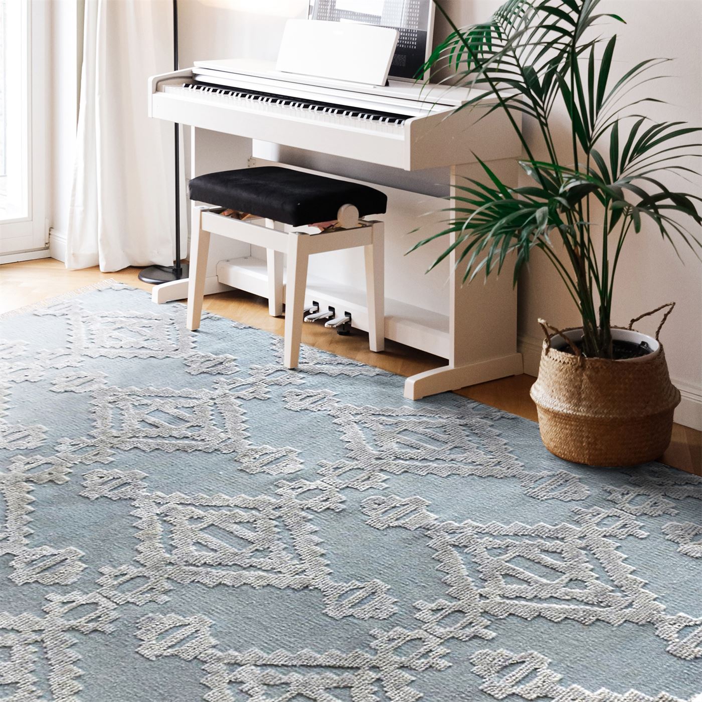 Area Rug, Bedroom Rug, Living Room Rug, Living Area Rug, Indian Rug, Office Carpet, Office Rug, Shop Rug Online, Wool, Duck Egg, , Geometrical