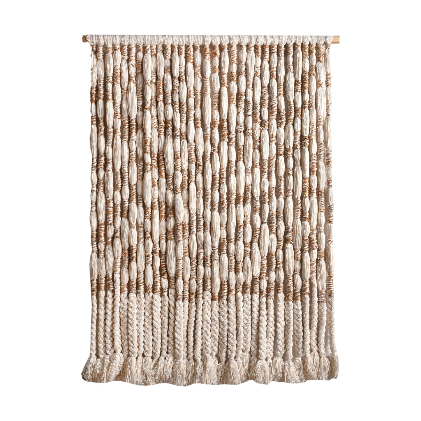 LEYERS WALL HANGING - IVORY/NATURAL - HAND KNITTED WOOL/JUTE