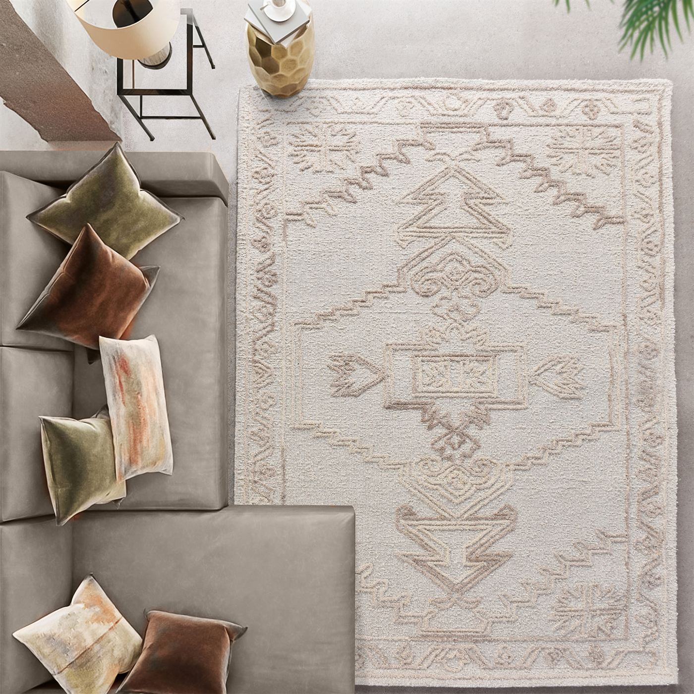 Area Rug, Bedroom Rug, Living Room Rug, Living Area Rug, Indian Rug, Office Carpet, Office Rug, Shop Rug Online, Wool, Natural White, Pitloom, All Cut, tribal