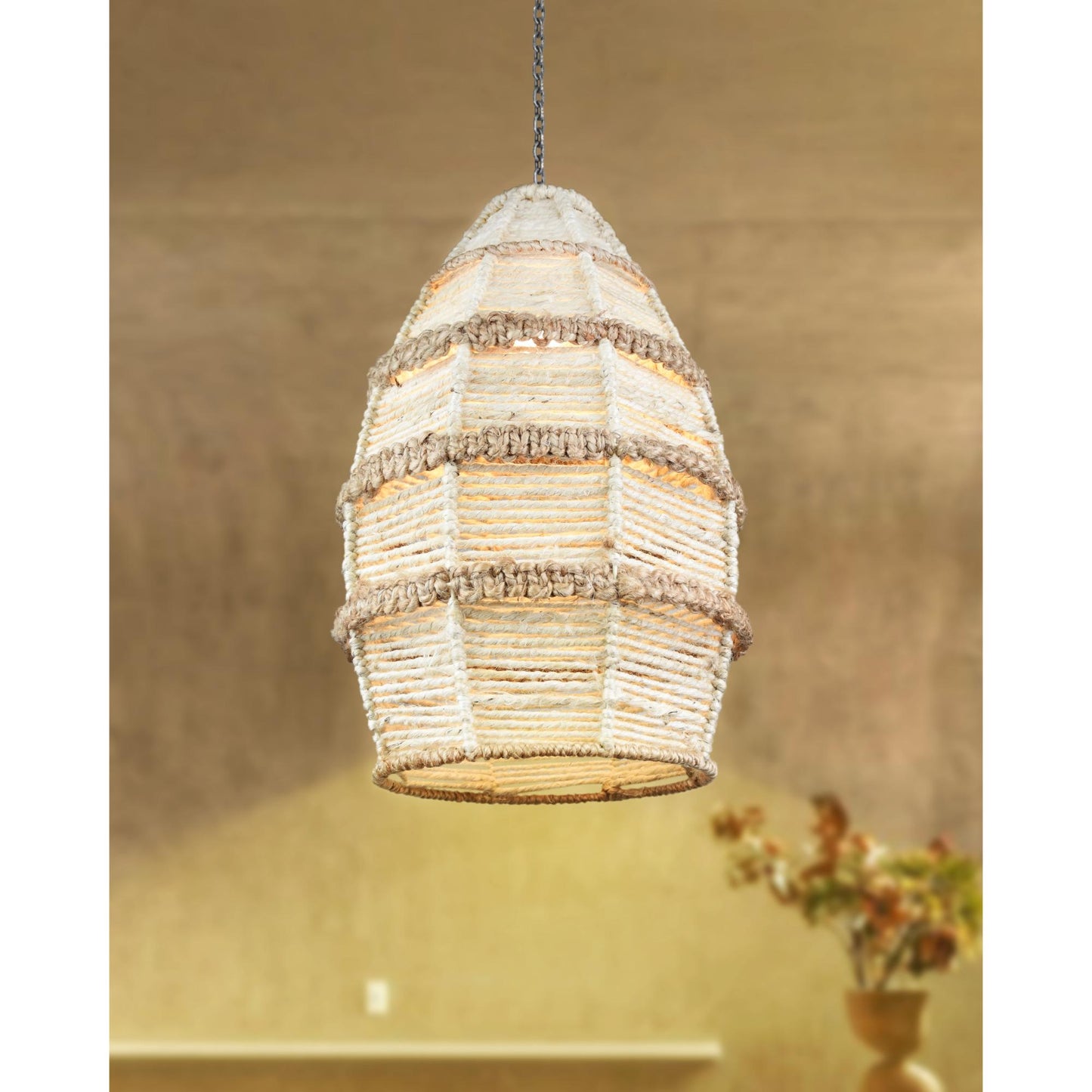 LUCELIA LAMP - IVORY/NATURAL - HAND MADE - JUTE