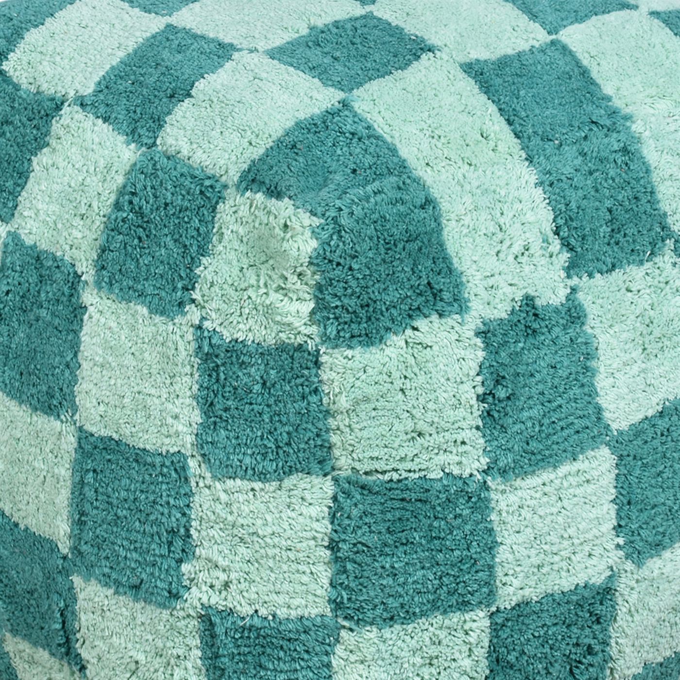 Lufkin Pouf, Cotton, Teal, Bm Sn, All Cut
