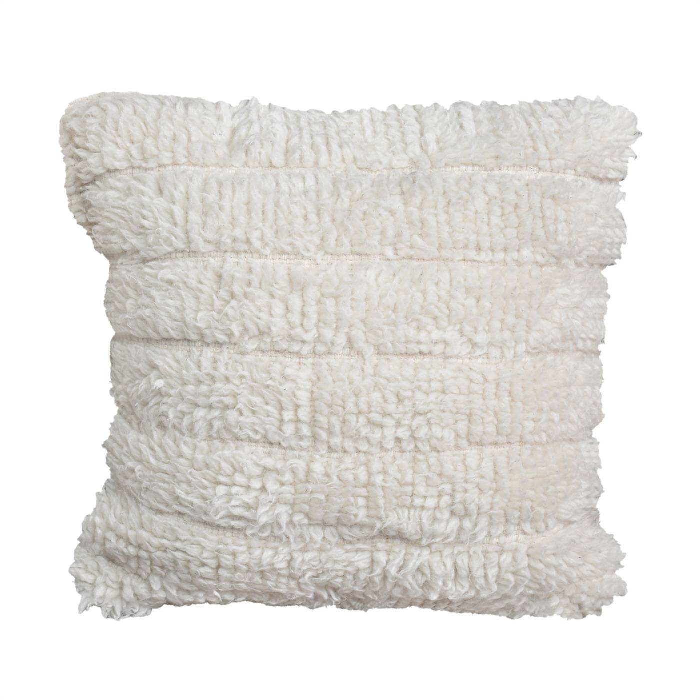 Lumot Cushion, 45x45 cm, Natural White, NZ Wool, Hand Woven, Handwoven, All Cut