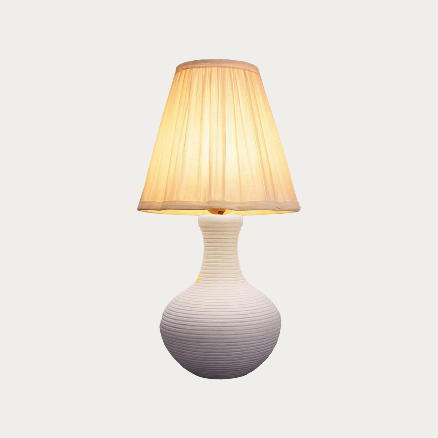 LAZZARO TABLE LAMP - IVORY - HAND MADE - COTTON