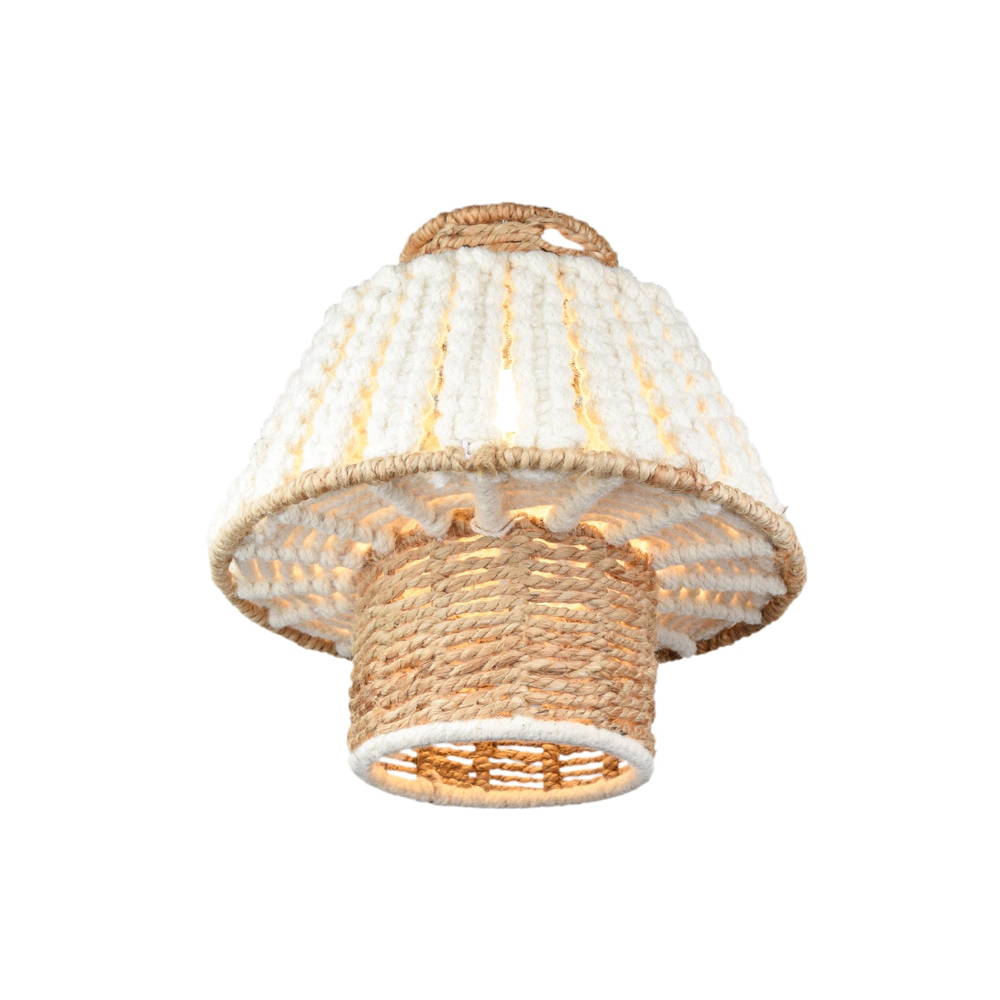MAUA LAMP - IVORY/NATURAL - HAND MADE - WOOL/JUTE