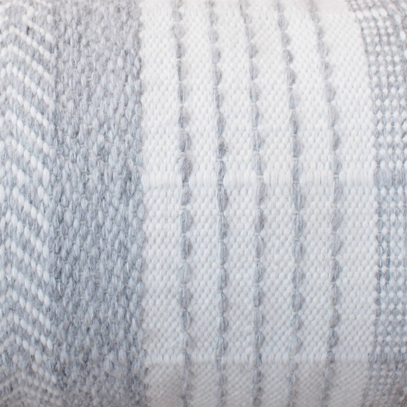 Milner Lumber Cushion, 36x91 cm, Grey, Natural White, PET, Hand Woven, Pitloom, Flat Weave