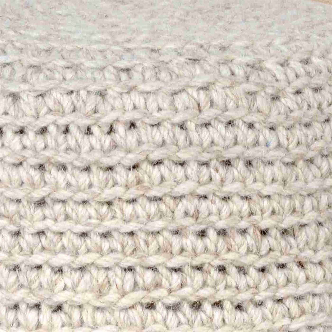 Montana Round Stool, Wool, Natural White, Hm Knitted, Flat Weave