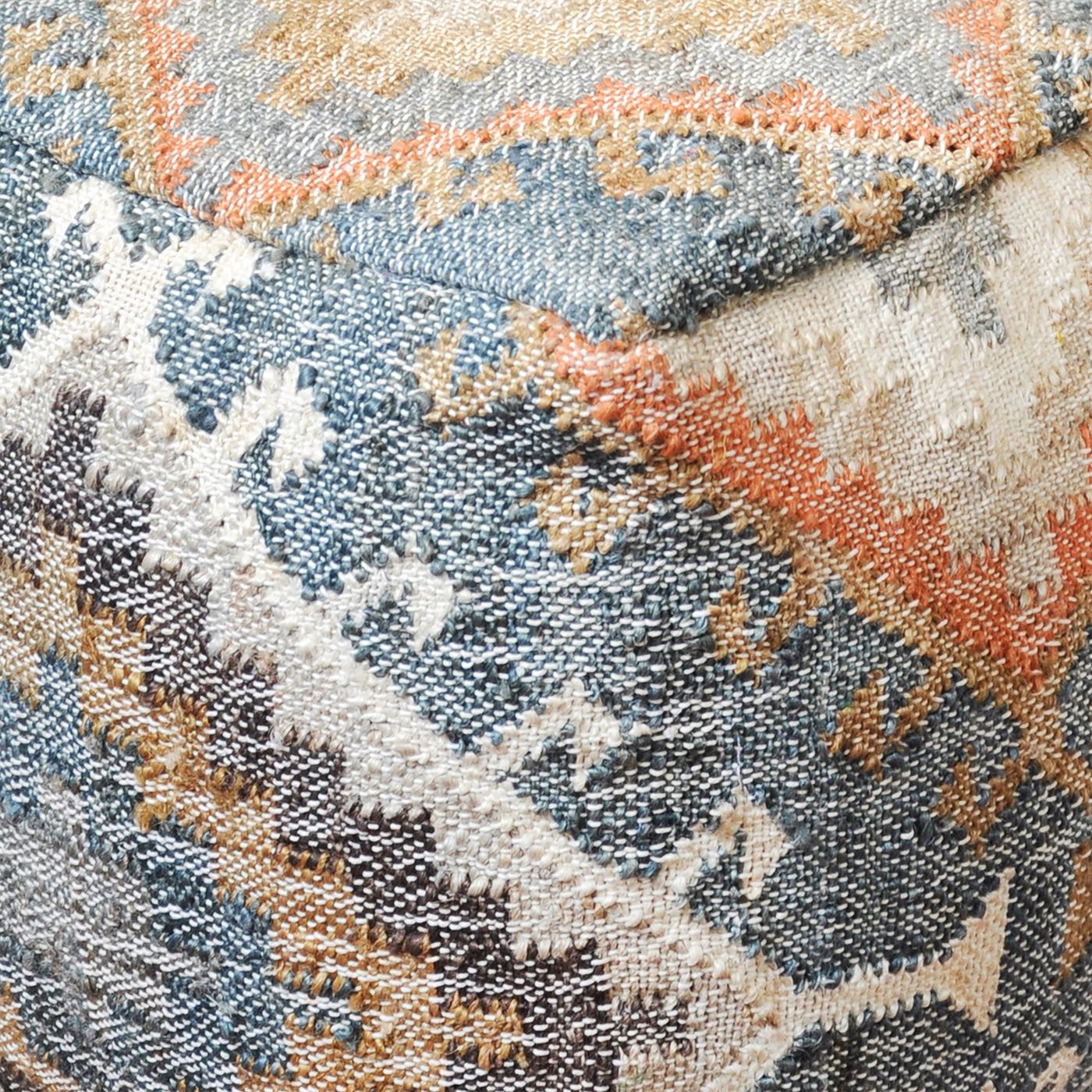 Morie Pouf, Hemp, Multi, Punja, Flat Weave