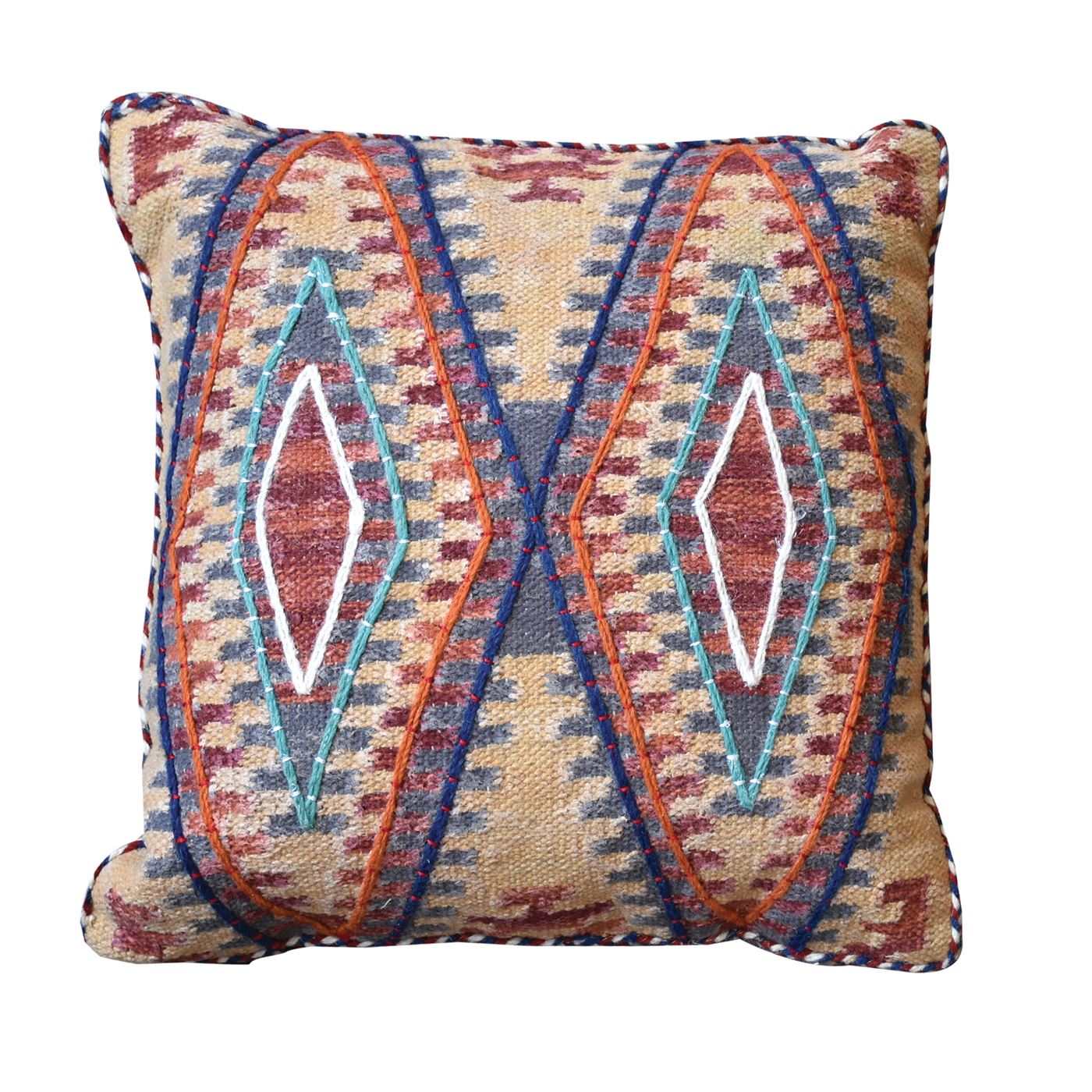 Myers Pillow, Cotton, Wool, Multi
