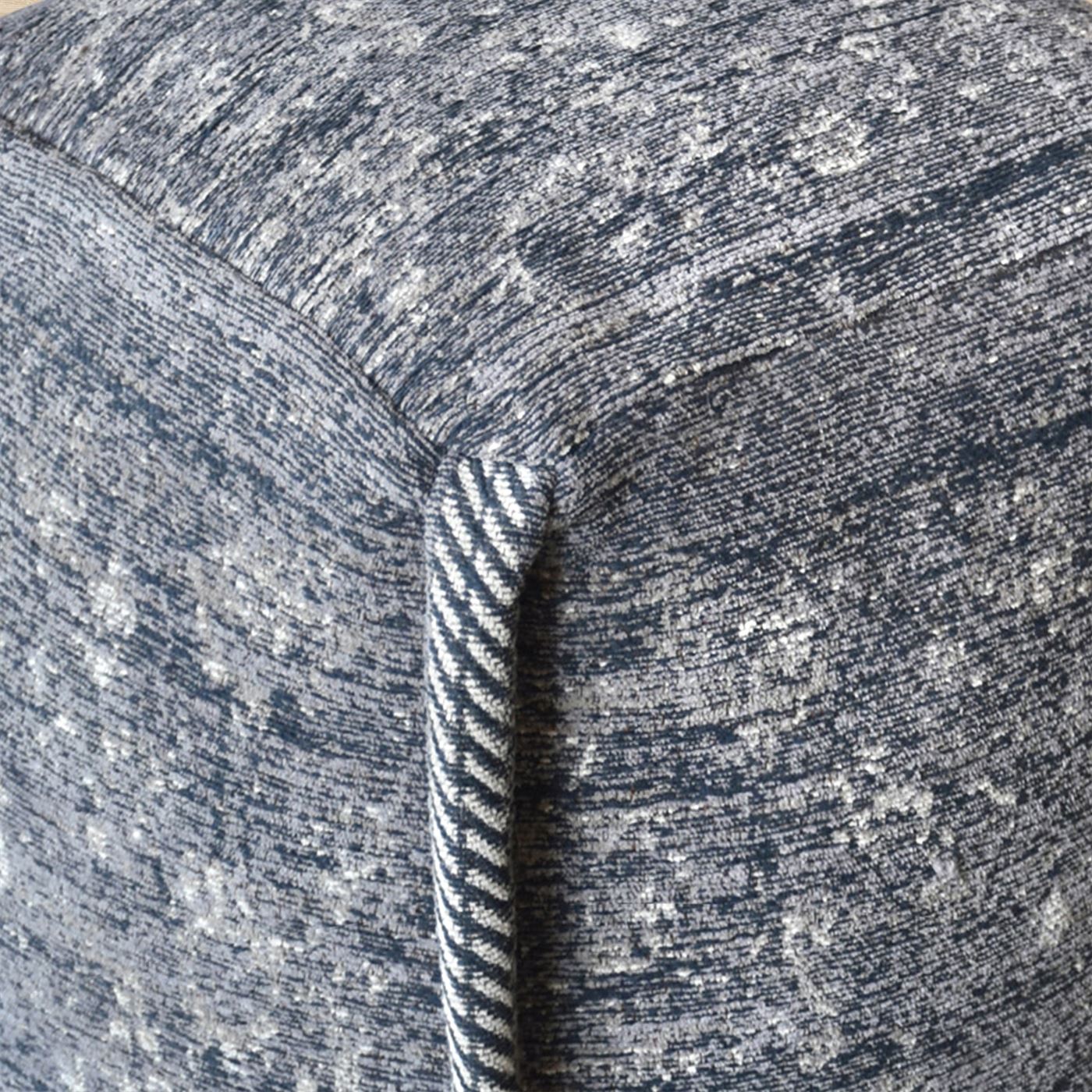 Navia Pouf, Cotton Chenille, Grey, Jaquard Durry, Flat Weave